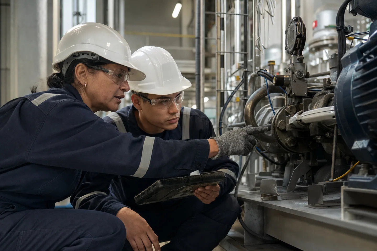 Escena editorial de industria y operación