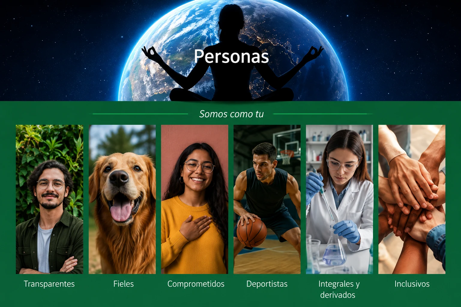 Composición Personas y universo